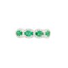 18k White Gold Emerald and Diamonds Band Ring