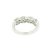 18k White Gold Emerald and Diamonds Band Ring