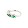 18k White Gold Emerald and Diamonds Band Ring