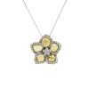 18k White Gold 6.5ctw Rough Diamond Flower Pendant Necklace