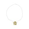 18k White Gold 6.5ctw Rough Diamond Flower Pendant Necklace