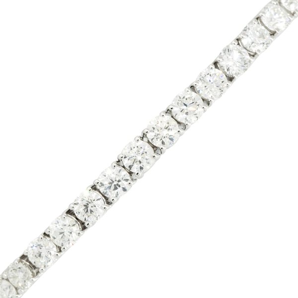 18k White Gold 15.0ctw Diamond Tennis Bracelet
