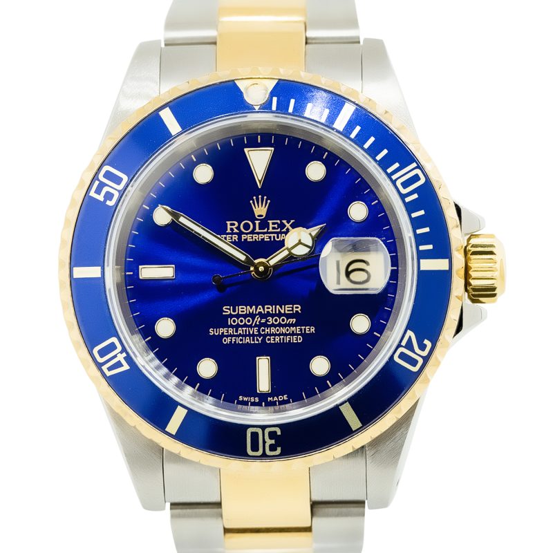 Rolex 16613 Submariner Two-Tone Blue Dial Watch