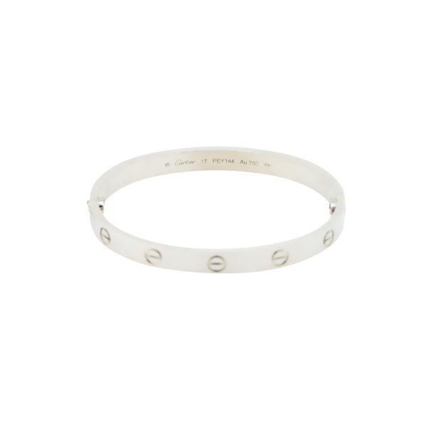 Cartier LOVE 18k White Gold Size 17 Bangle Bracelet