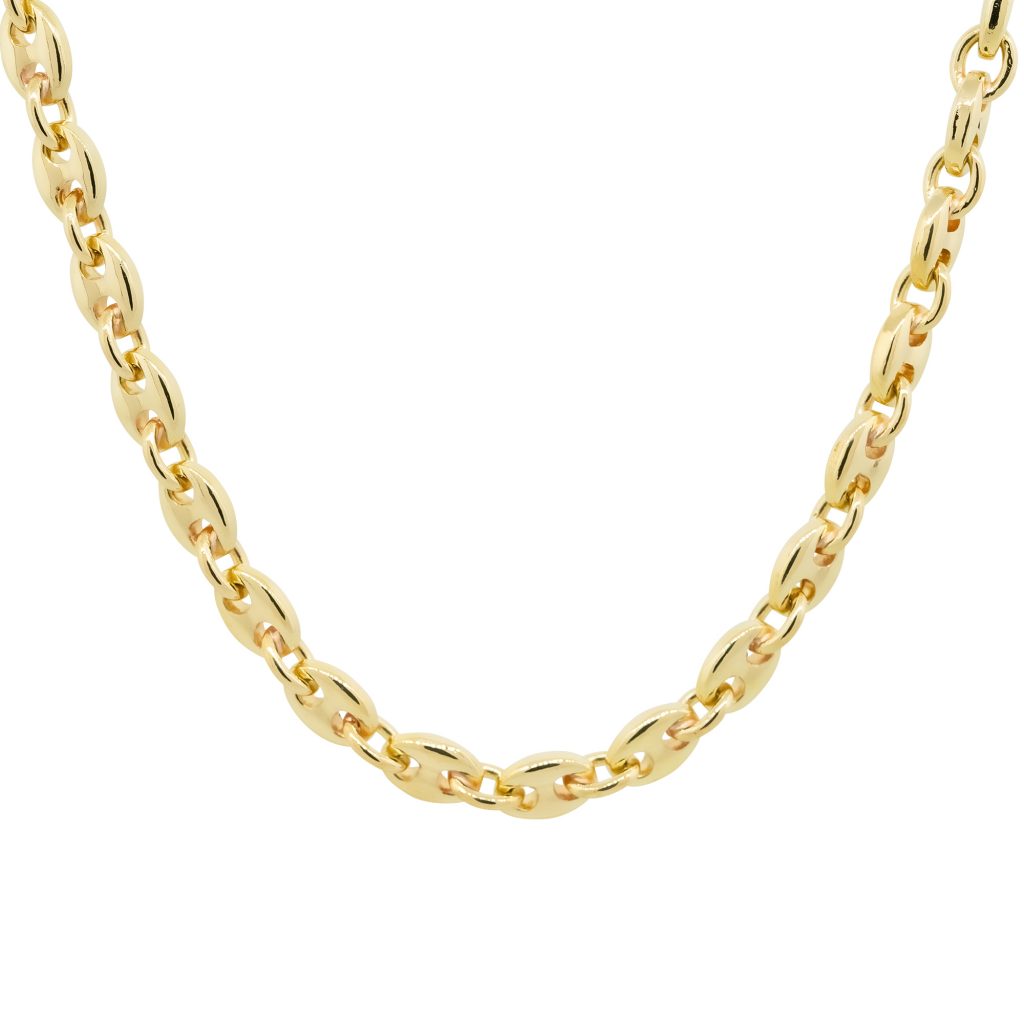 18k Yellow Gold 22″ Men’s Anchor Chain Necklace – Raymond Lee Jewelers