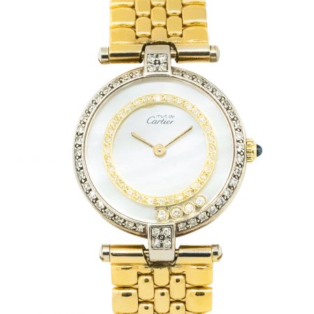 Cartier Must de Cartier Gold Plated Floating Diamond Watch