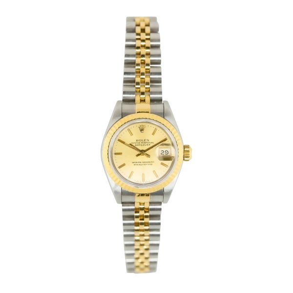 Rolex 69173 Datejust Champagne Dial Fluted Bezel Two Tone Ladies Watch