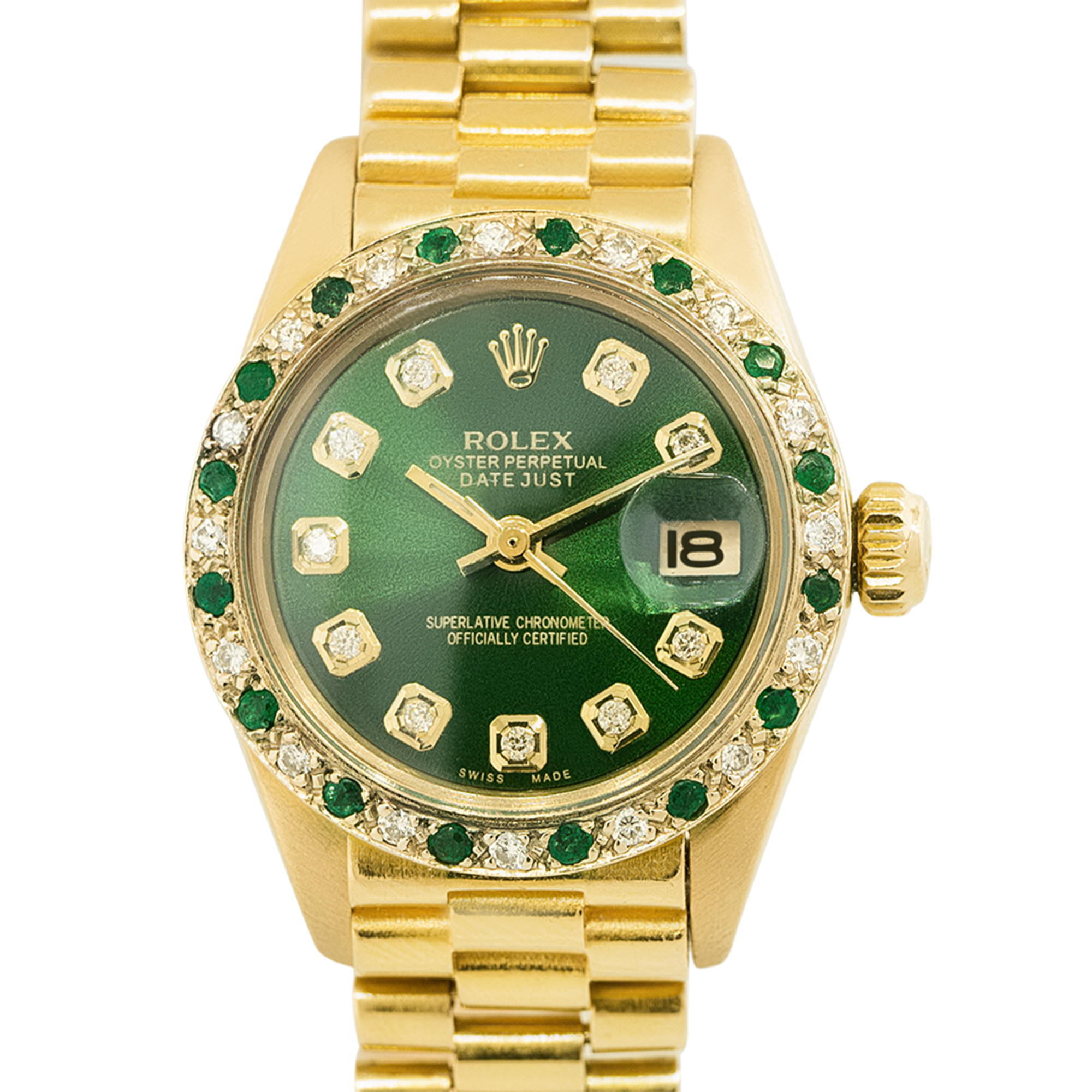 Rolex 6917 Datejust Diamond Dial 18k Yellow Watch