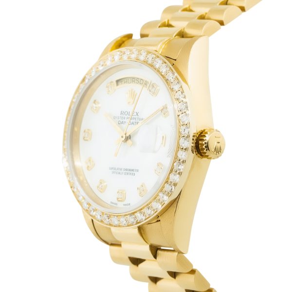 Rolex 18038 President 18k Yellow Gold Diamond Dial Watch