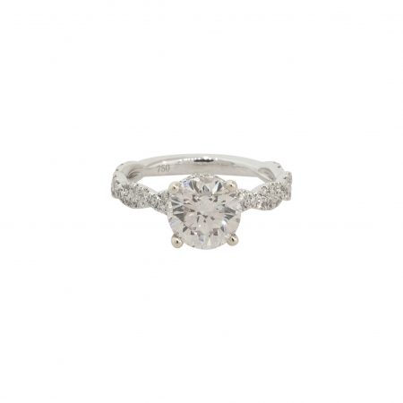 GIA Certified 18k White Gold 2.65ctw Diamond Twisted Engagement Ring