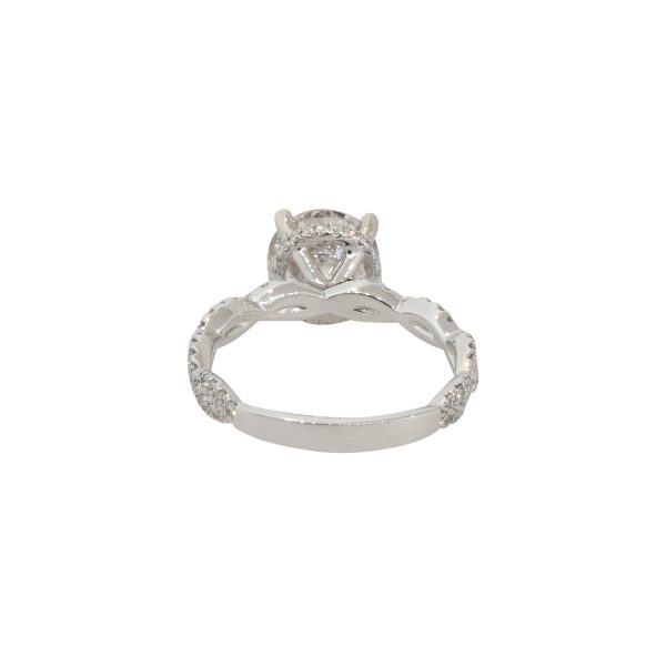 GIA Certified 18k White Gold 2.65ctw Diamond Twisted Engagement Ring
