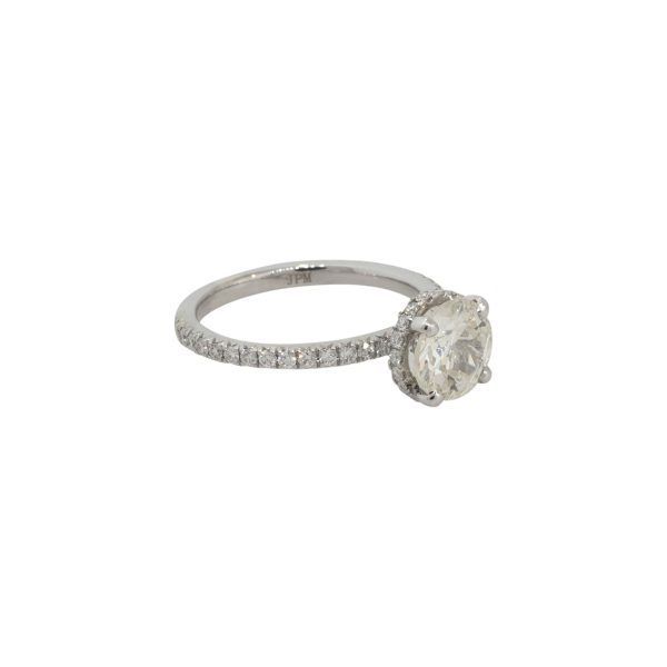 GIA Certified 18k White Gold 2.35ctw Circular Cut Diamond Engagement Ring