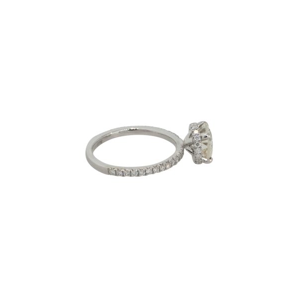 GIA Certified 18k White Gold 2.35ctw Circular Cut Diamond Engagement Ring