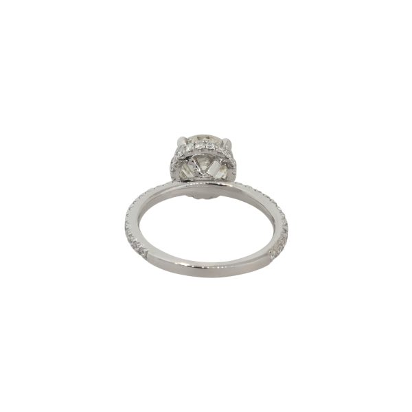 GIA Certified 18k White Gold 2.35ctw Circular Cut Diamond Engagement Ring