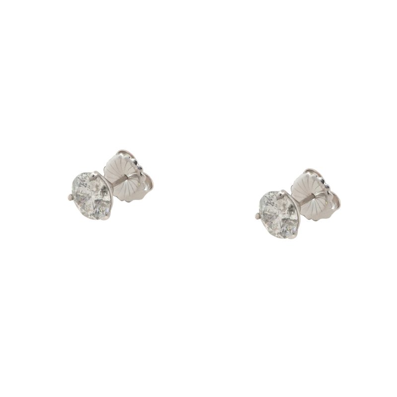 14k White Gold 3.86ctw Diamond Martini Set Stud Earrings