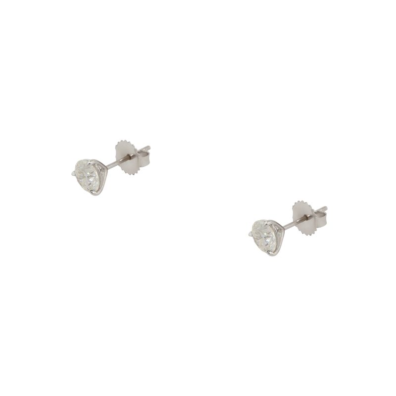 14k White Gold 2.03ctw Diamond Stud Earrings