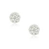 18k White Gold 1.59ctw Cluster Diamond Stud Earrings
