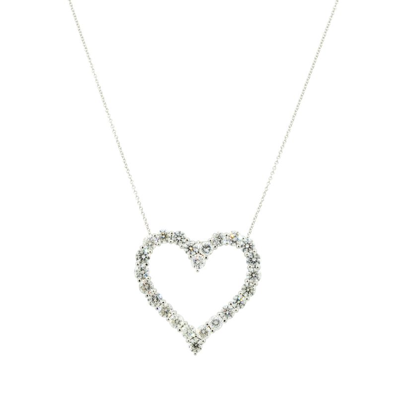 18k White Gold 5.8ctw Diamond Heart Necklace