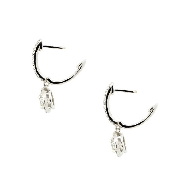 14k White Gold 1.20ctw Tiny Drop Diamond Earrings