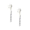 18k White Gold Diamond and Sapphire Large Mosaic Oval Drop Earrings