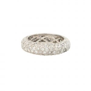 18k White Gold 1.50ctw Pave Diamond Band Ring