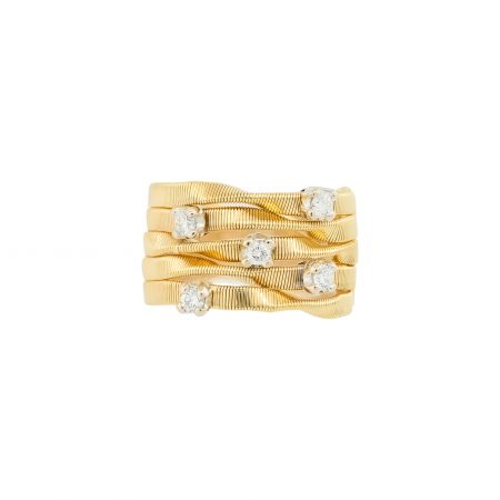 Marco Bicego 18k Yellow Gold 0.20ctw Diamond Twisted Ring