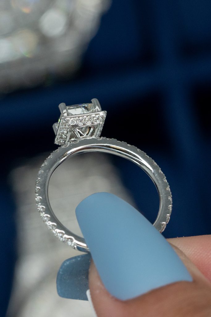 Princess-cut diamond in engagement rings