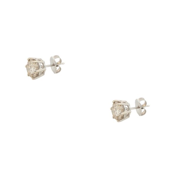 14k White Gold 3.37ctw Diamond Stud Earrings