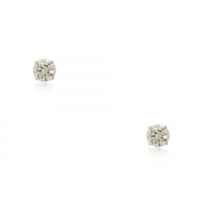 14k White Gold 3.03ctw Diamond Stud Earrings