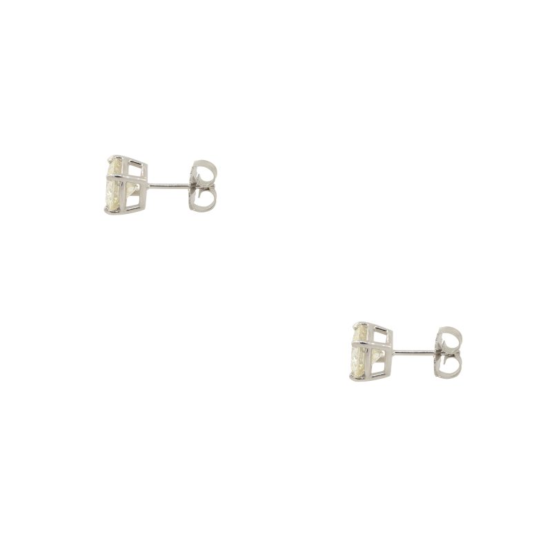 14k White Gold 3.03ctw Diamond Stud Earrings