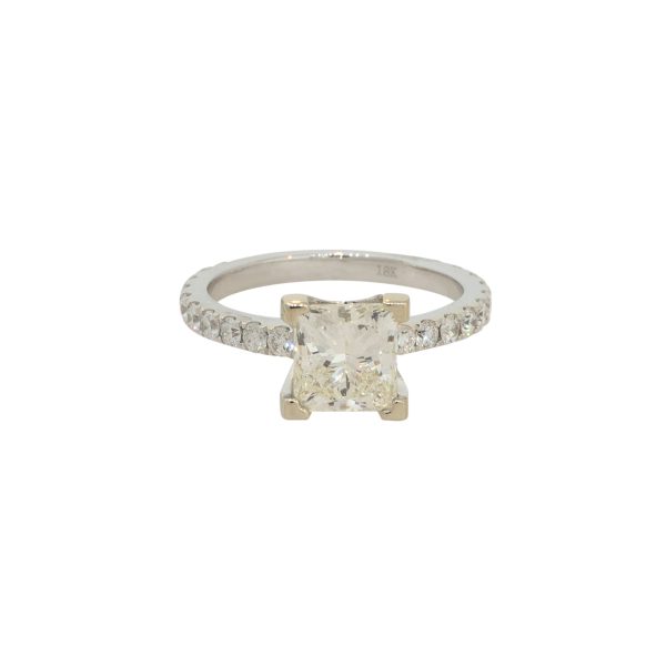 GIA Certified 18k White Gold 2.66ctw Diamond Engagement Ring