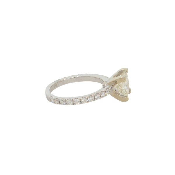 GIA Certified 18k White Gold 2.66ctw Diamond  Engagement Ring