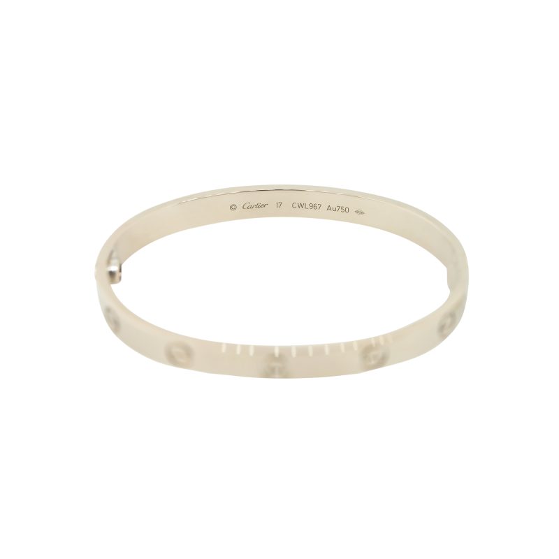 Cartier LOVE 18k White Gold Size 17 Bangle Bracelet