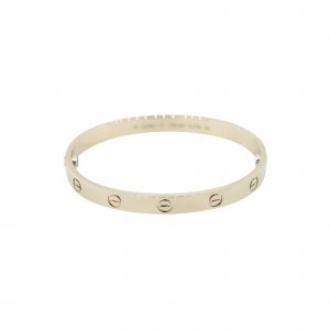 Cartier LOVE 18k White Gold Size 17 Bangle Bracelet