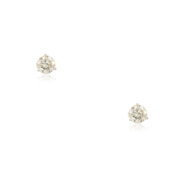 14k White Gold 2.02ctw Round Diamond Stud Earrings