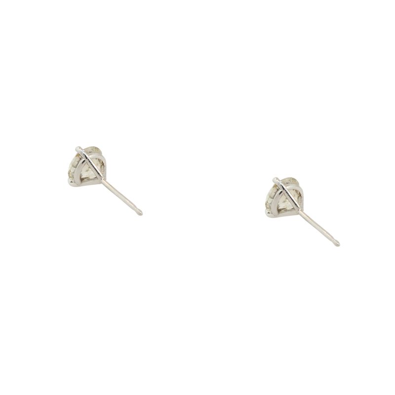 14k White Gold 2.02ctw Round Diamond Stud Earrings