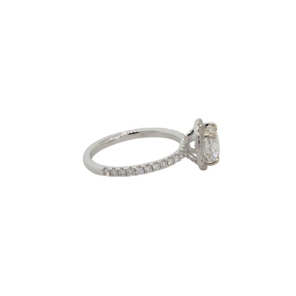 18k White Gold 2.1ctw Round Brilliant Diamond Halo Engagement Ring