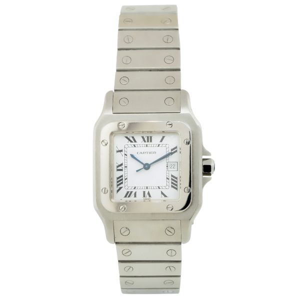 Cartier Santos Medium Size Silver Stainless Steel Watch