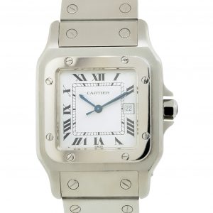 Cartier Santos Medium Size Silver Stainless Steel Watch