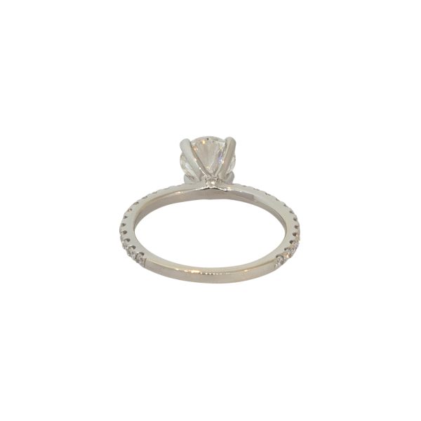 GIA Certified 18k White Gold 1.52ctw Round Brilliant Diamond Engagement Ring