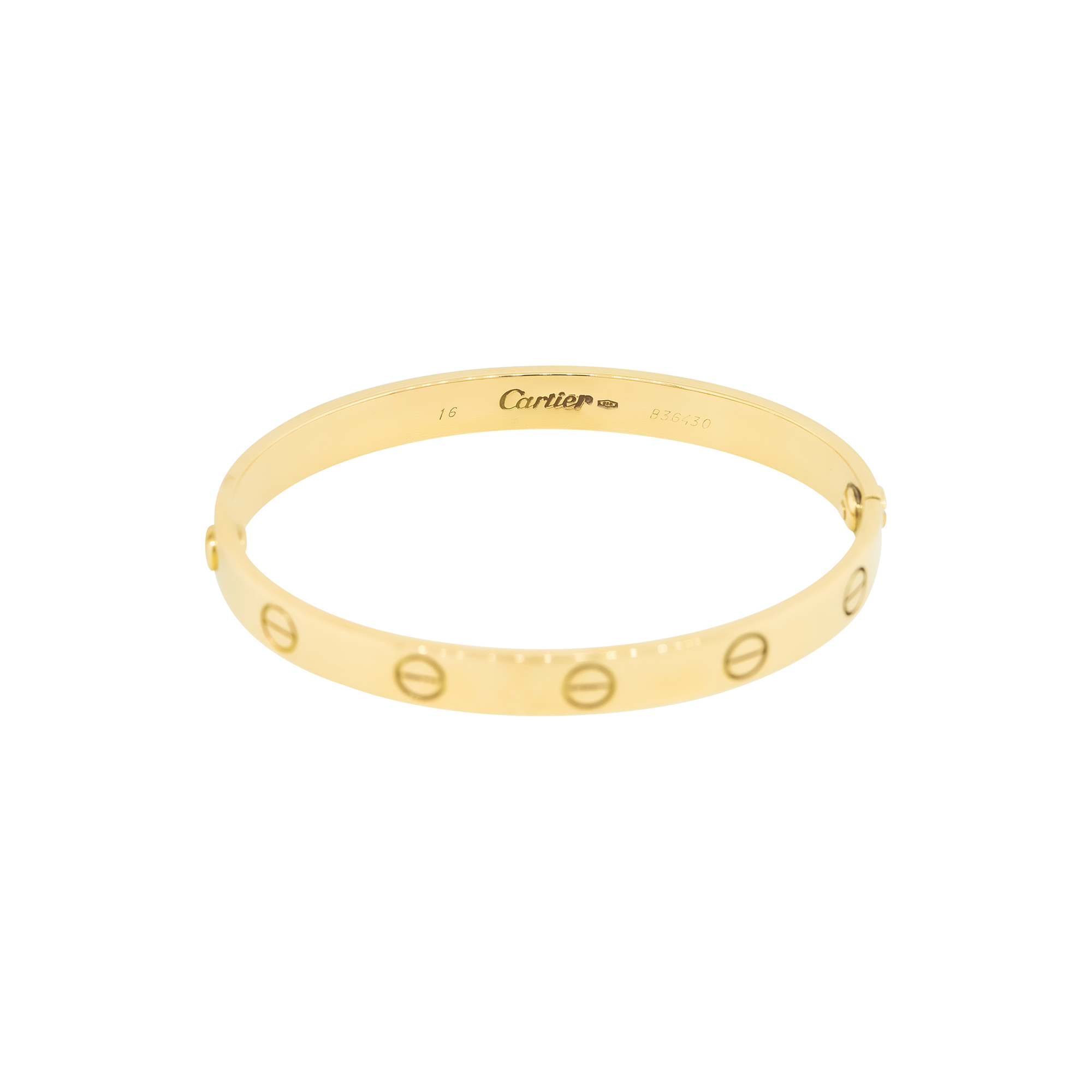 Cartier Love 18k Yellow Gold Size 16 Bangle Bracelet