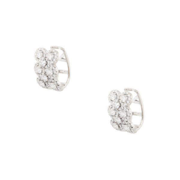 18k White Gold 2.4ctw Multi-Diamond Circle Earrings