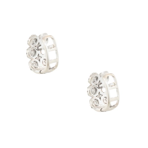 18k White Gold 2.4ctw Multi-Diamond Circle Earrings