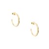 18k Yellow Gold 0.50ctw Diamond Station Hoop Earrings