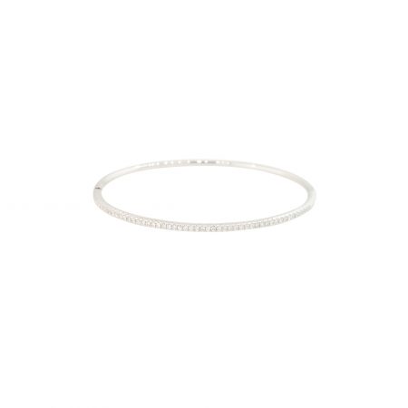 18k White Gold 0.50ctw Narrow Diamond Bangle Bracelet