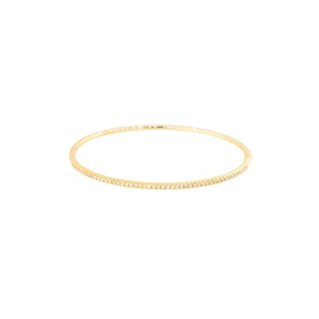18k Yellow Gold 0.50ctw Narrow Diamond Bangle Bracelet