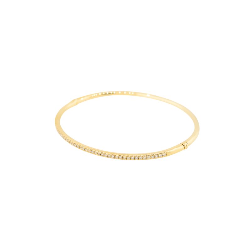18k Yellow Gold 0.50ctw Narrow Diamond Bangle Bracelet