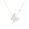 18k White Gold 0.81ctw Pave Diamond Butterfly Necklace