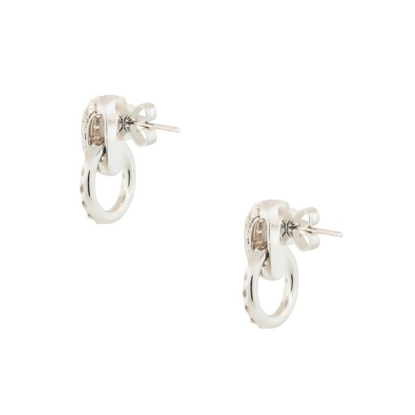 18k White Gold 1.93ctw Diamond Circle Drop Earrings