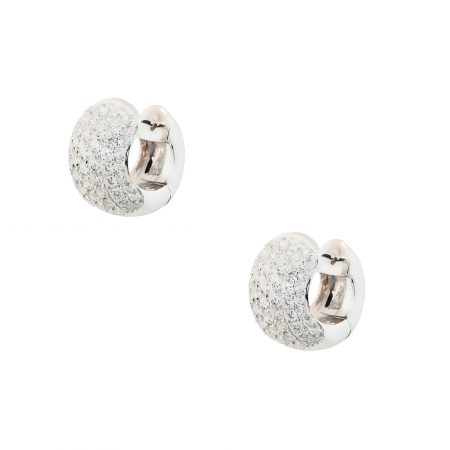 18k White Gold 2.80ctw Diamond Huggies Hoop Earrings